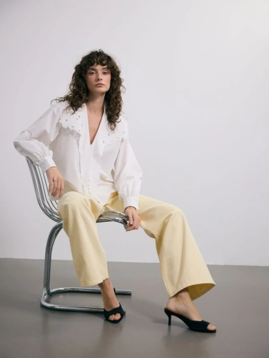 Zdjęcie produktu Reserved - Jeansy wide leg - żółty