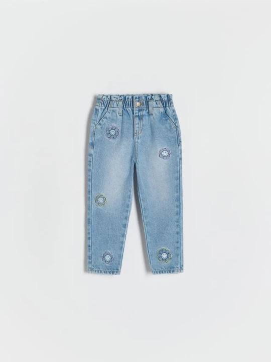 Zdjęcie produktu Reserved - Jeansy z haftem SmileyWorld® - niebieski