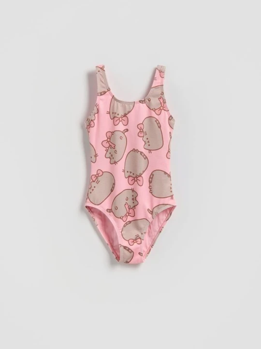 Zdjęcie produktu Reserved - Jednoczęściowy strój kąpielowy Pusheen - brudny róż