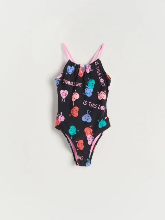 Zdjęcie produktu Reserved - Jednoczęściowy strój kąpielowy SmileyWorld® - czarny