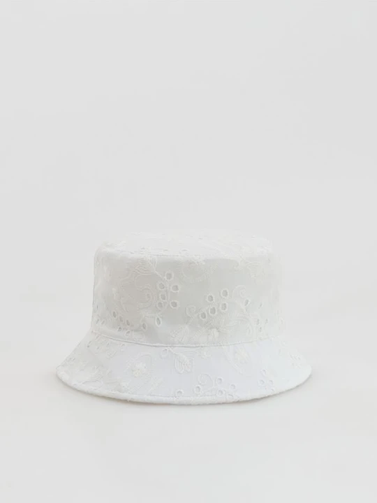 Zdjęcie produktu Reserved - Kapelusz bucket hat z haftem - złamana biel