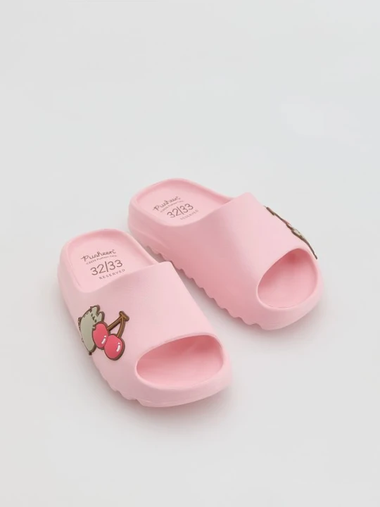 Zdjęcie produktu Reserved - Klapki Pusheen - pastelowy róż