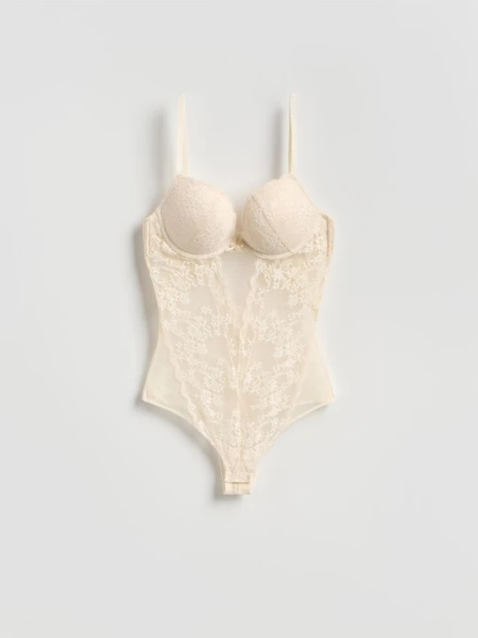 Zdjęcie produktu Reserved - Koronkowe body - złamana biel