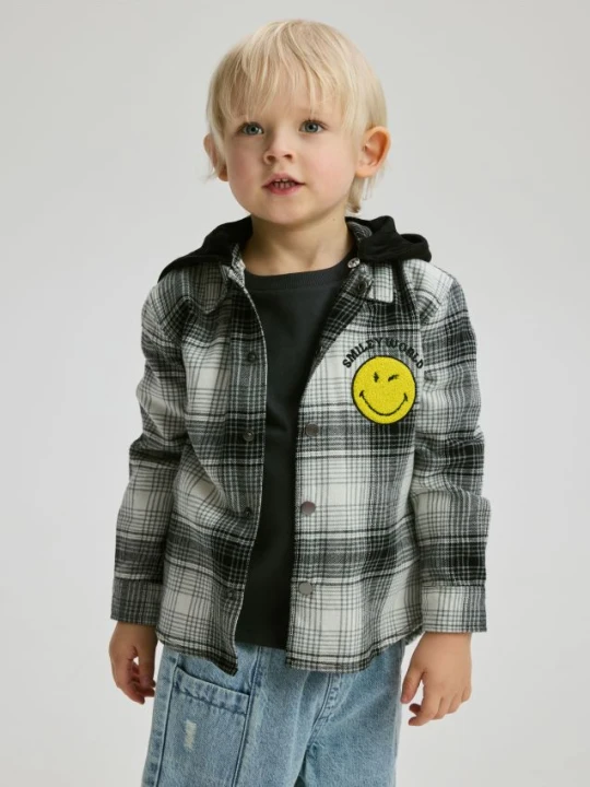 Zdjęcie produktu Reserved - Koszula oversize SmileyWorld® - jasnoszary