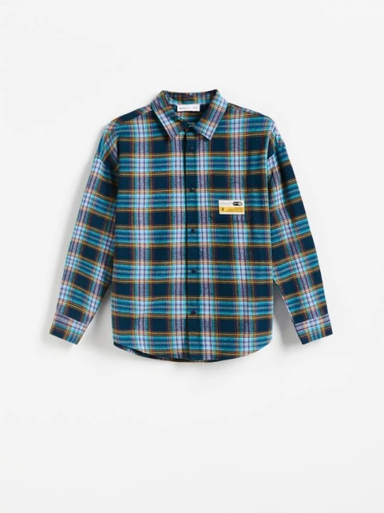 Zdjęcie produktu Reserved - Koszula oversize w kratę - granatowy