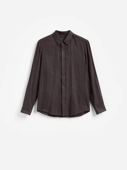 Zdjęcie produktu Reserved - Koszula slim fit z bawełną - brązowy