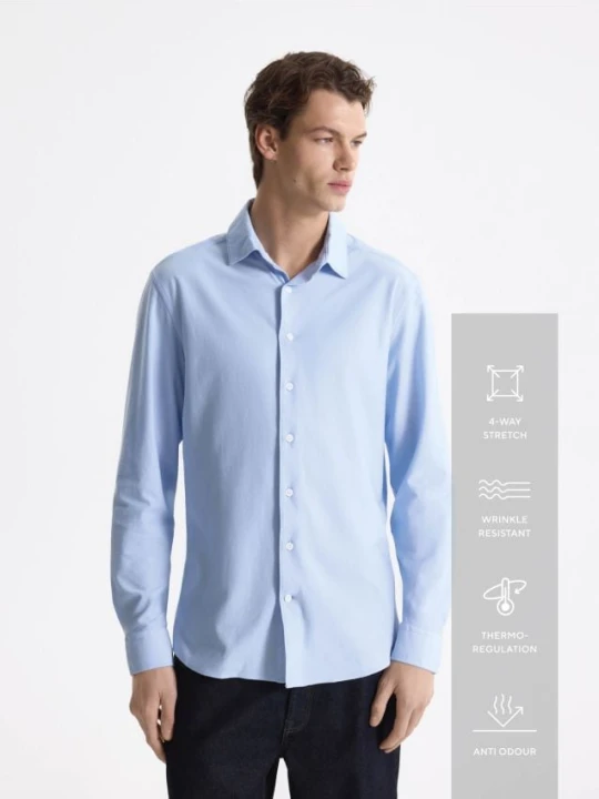 Zdjęcie produktu Reserved - Koszula slim fit z bawełną - jasnoniebieski