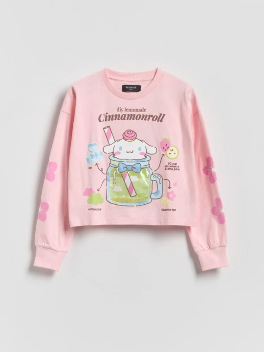Zdjęcie produktu Reserved - Koszulka Cinnamoroll - pastelowy róż