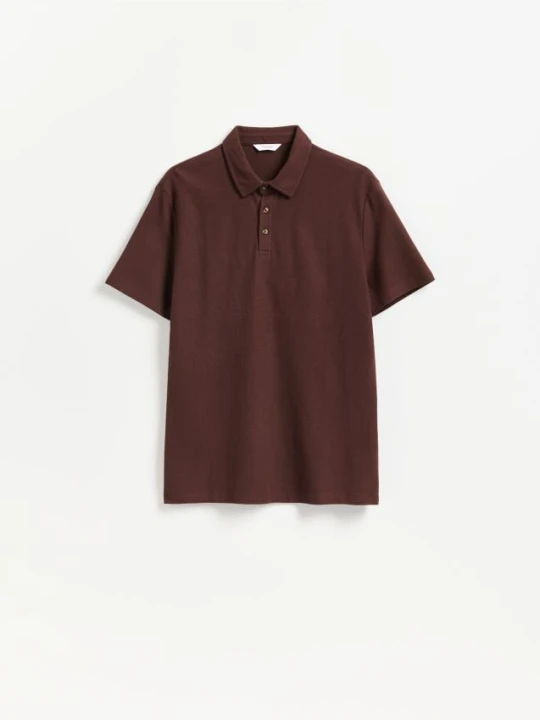 Zdjęcie produktu Reserved - Koszulka polo regular fit - ciemnobrązowy