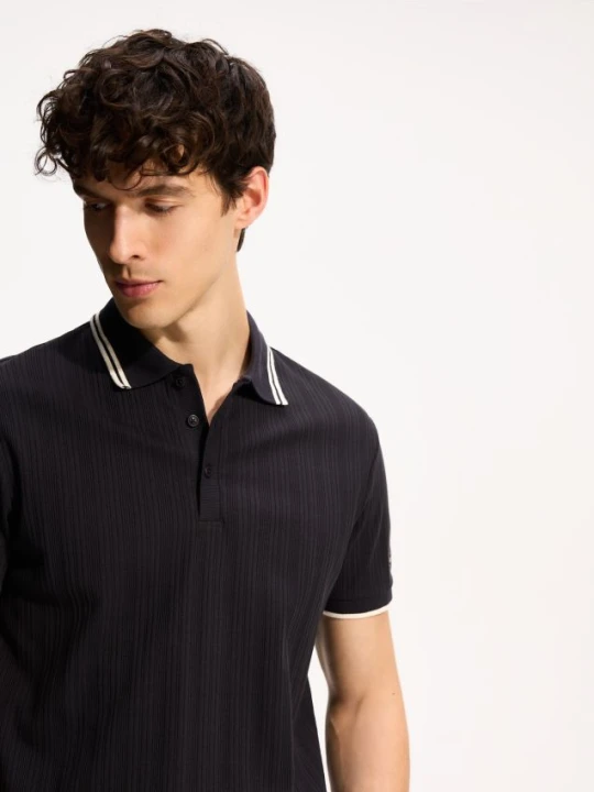 Zdjęcie produktu Reserved - Koszulka polo slim z lamówką - czarny