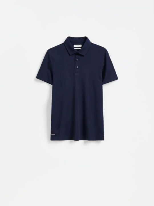Zdjęcie produktu Reserved - Koszulka polo slim z wiskozą - granatowy