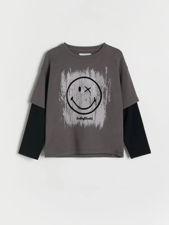 Zdjęcie produktu Reserved - Koszulka SmileyWorld® - ciemnoszary