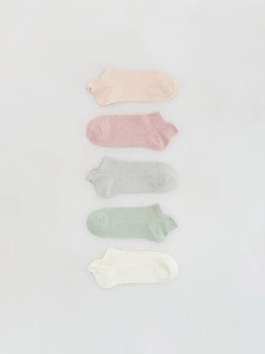 Zdjęcie produktu Reserved - Krótkie skarpetki z haftem 5 pack - pastelowy róż