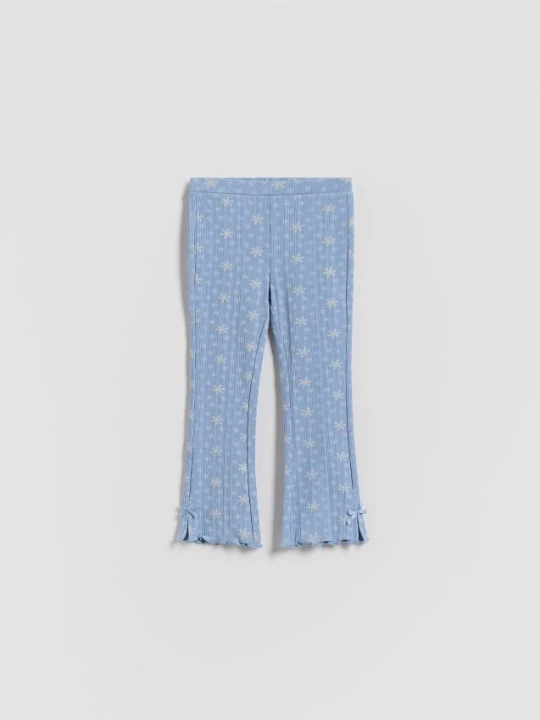 Zdjęcie produktu Reserved - Legginsy flare z kokardkami - jasnoniebieski