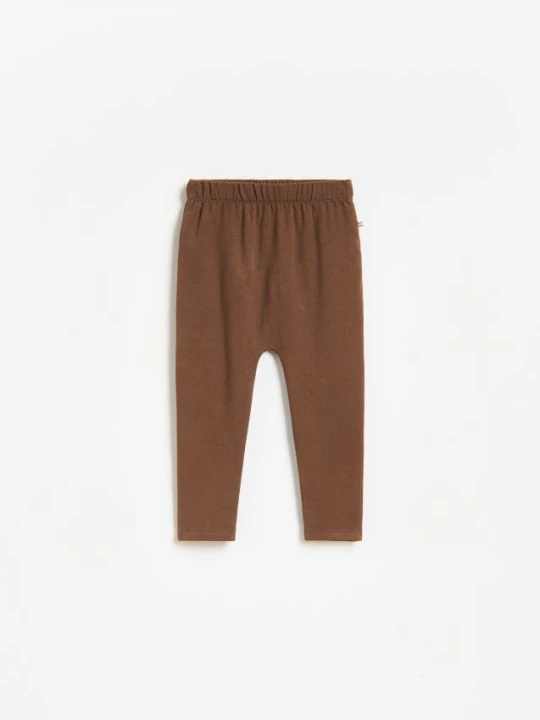 Zdjęcie produktu Reserved - Legginsy z bawełną - ciemnobrązowy