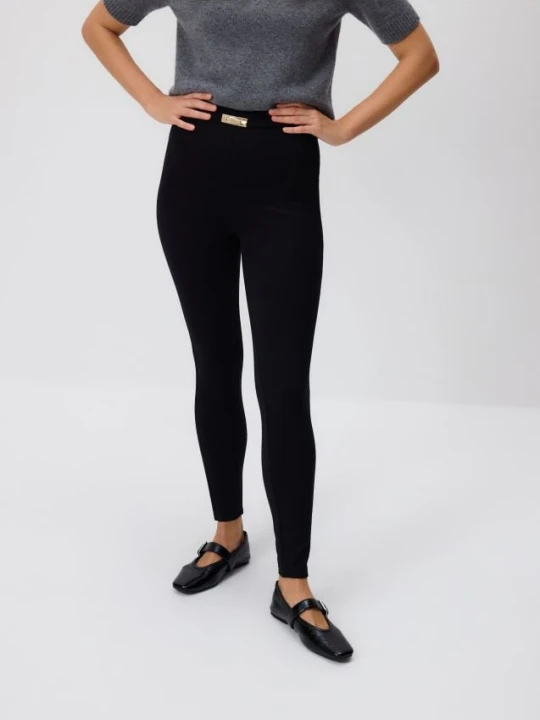 Zdjęcie produktu Reserved - Legginsy z paskiem - czarny