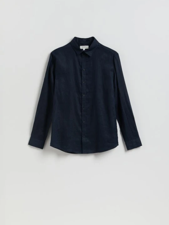 Zdjęcie produktu Reserved - Lniana koszula slim fit - granatowy