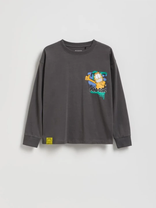 Zdjęcie produktu Reserved - Longsleeve Garfield - ciemnoszary