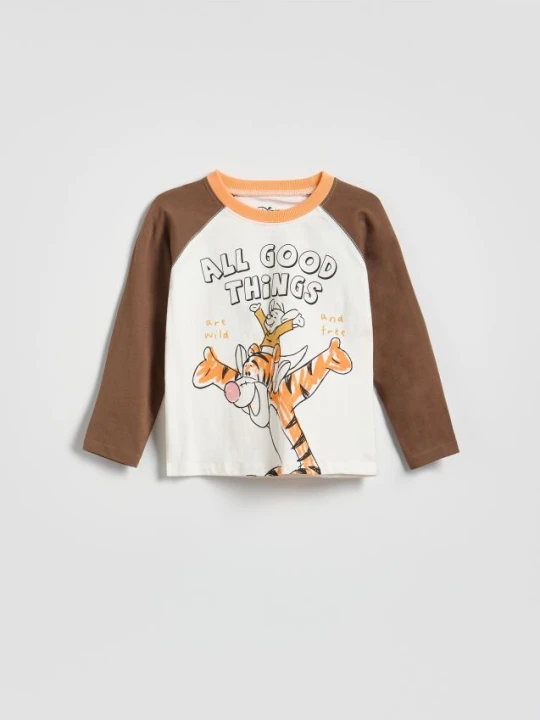 Zdjęcie produktu Reserved - Longsleeve Kubuś i Przyjaciele - złamana biel