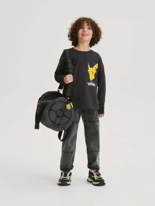 Zdjęcie produktu Reserved - Longsleeve oversize Pokémon - ciemnoszary