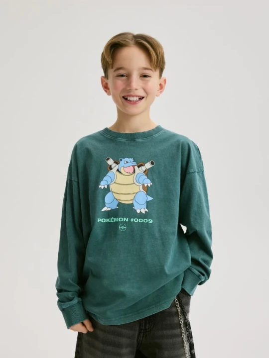 Zdjęcie produktu Reserved - Longsleeve Pokémon - ciemny turkus