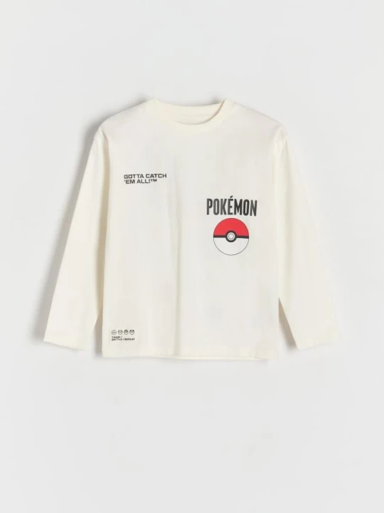 Zdjęcie produktu Reserved - Longsleeve Pokémon - złamana biel