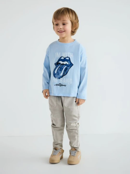 Zdjęcie produktu Reserved - Longsleeve The Rolling Stones - jasnoniebieski