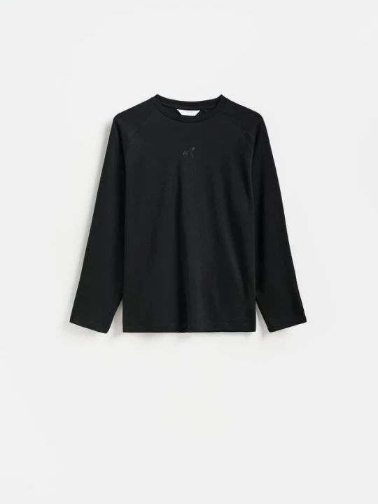 Zdjęcie produktu Reserved - Longsleeve z bawełną - czarny