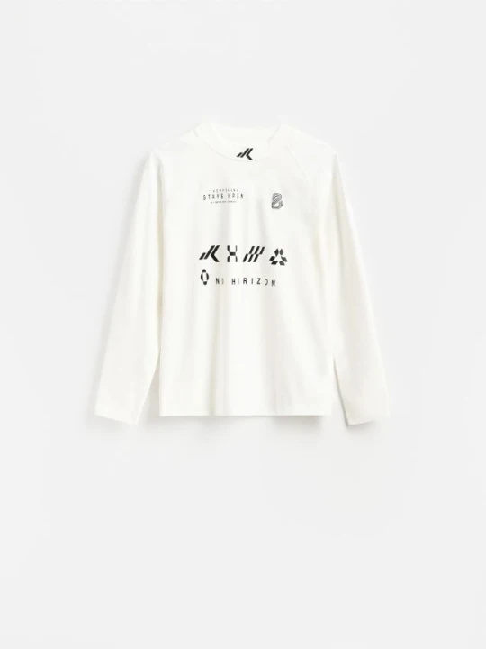 Zdjęcie produktu Reserved - Longsleeve z bawełną merceryzowaną - biały