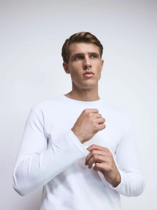 Zdjęcie produktu Reserved - Longsleeve z bawełny merceryzowanej - biały