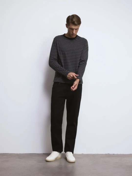 Zdjęcie produktu Reserved - Longsleeve z bawełny merceryzowanej - czarny