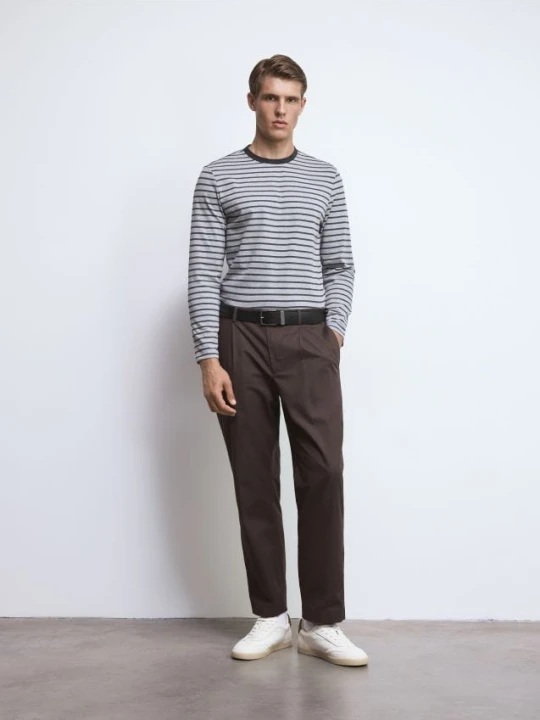 Zdjęcie produktu Reserved - Longsleeve z bawełny merceryzowanej - jasnoszary