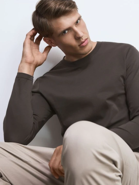Zdjęcie produktu Reserved - Longsleeve z bawełny merceryzowanej - jasny zielony