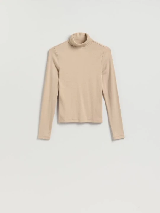Zdjęcie produktu Reserved - Longsleeve z golfem - kremowy