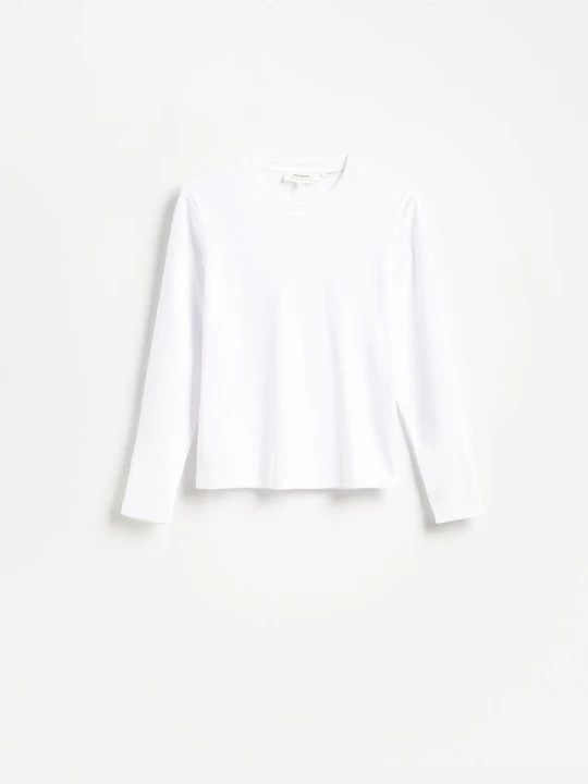 Zdjęcie produktu Reserved - Longsleeve z merceryzowanej bawełny - biały
