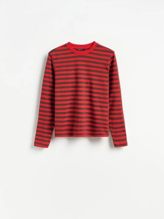 Zdjęcie produktu Reserved - Longsleeve z merceryzowanej bawełny - czerwony