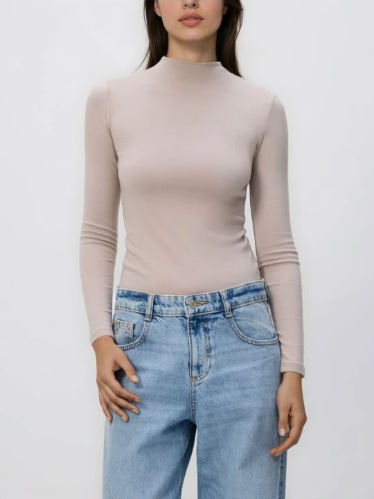 Zdjęcie produktu Reserved - Longsleeve z modalem - beżowy