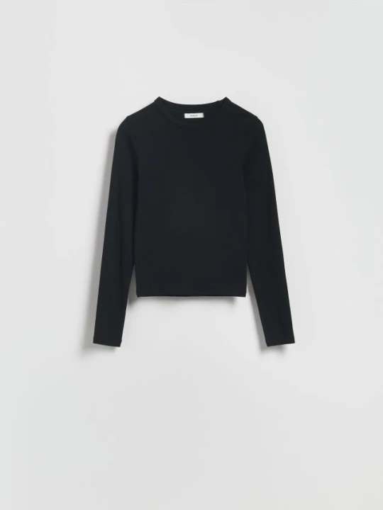 Zdjęcie produktu Reserved - Longsleeve z modalem - czarny