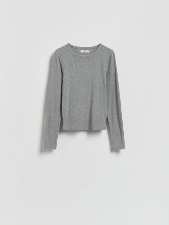 Zdjęcie produktu Reserved - Longsleeve z modalem - jasnoszary
