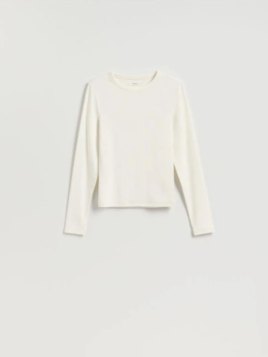 Zdjęcie produktu Reserved - Longsleeve z modalem - złamana biel