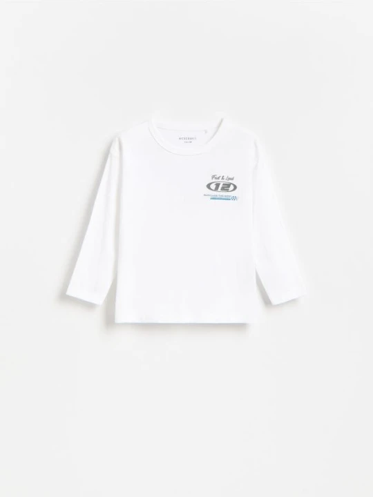 Zdjęcie produktu Reserved - Longsleeve z nadrukiem - biały