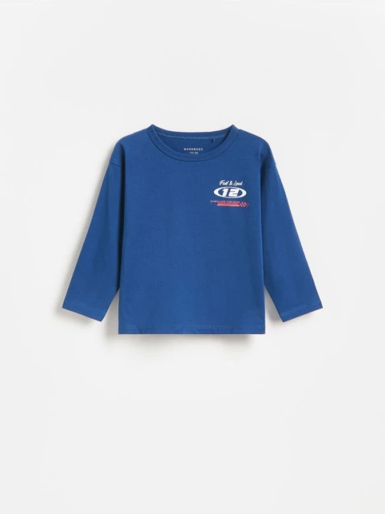 Zdjęcie produktu Reserved - Longsleeve z nadrukiem - niebieski