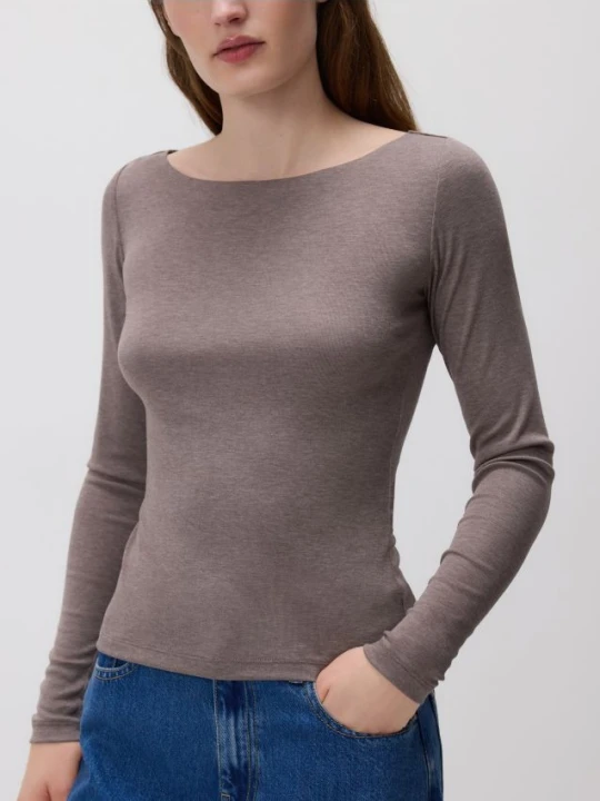 Zdjęcie produktu Reserved - Longsleeve z wiskozą - beżowy