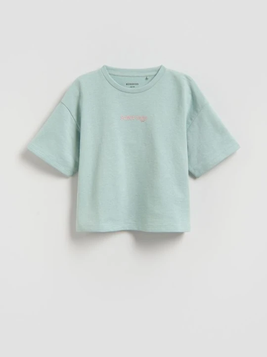 Zdjęcie produktu Reserved - Luźny t-shirt z nadrukiem - jasnozielony