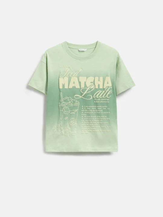 Zdjęcie produktu Reserved - Luźny t-shirt z nadrukiem - jasnozielony