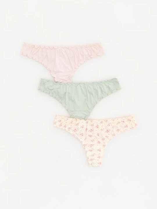 Zdjęcie produktu Reserved - Majtki typu stringi 3 pack - pastelowy róż