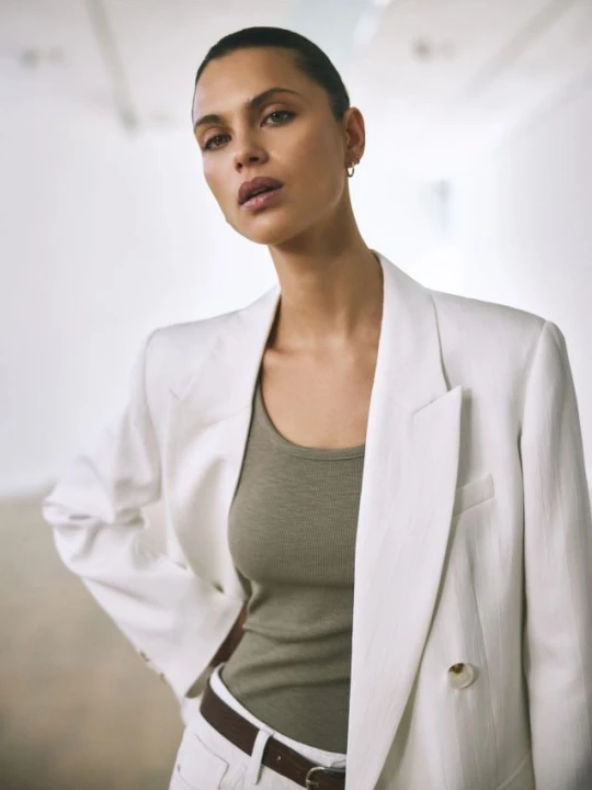 Zdjęcie produktu Reserved - Marynarka oversize z wiskozą - biały