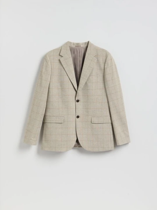 Zdjęcie produktu Reserved - Marynarka slim fit w kratę - beżowy