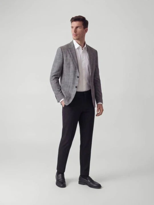 Zdjęcie produktu Reserved - Marynarka slim fit w kratę - ciemnoszary