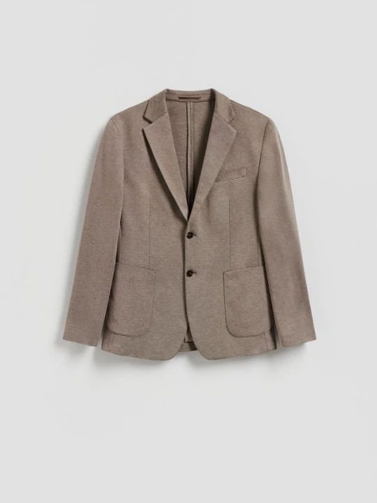 Zdjęcie produktu Reserved - Marynarka slim fit z dodatkiem wiskozy - brązowy